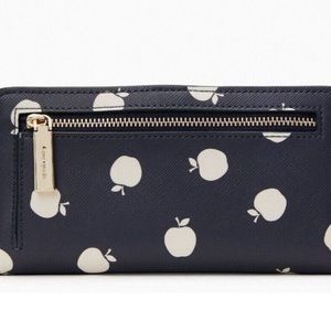 New Kate Spade NY Staci Large Slim Bifold Wallet Orchard Toss Print